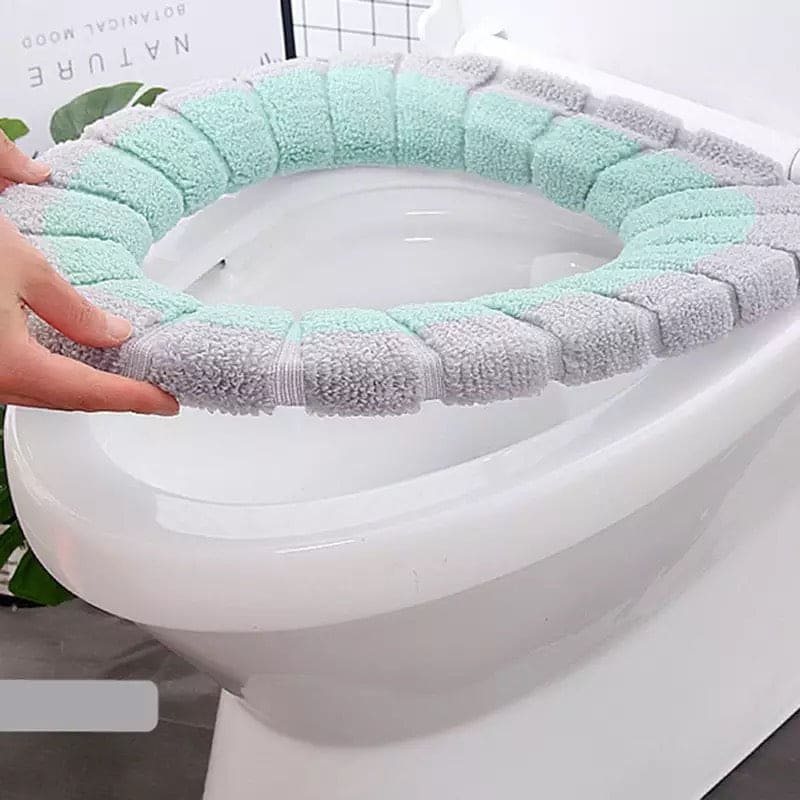 Warm Toilet Seat Cover Mat, Toilet Seat Lid Cover, Bathroom Toilet Pad Cushion With Handle, Stretchable Toilet Seat Cushioned Cloth, Thicker Soft Washable Toilet Warmer Warm Toilet Seat Cover Mat, Toilet Seat Lid Cover, Bathroom Toilet Pad Cushion With Handle, Stretchable Toilet Seat Cushioned Cloth, Thicker Soft Washable Toilet Warmer